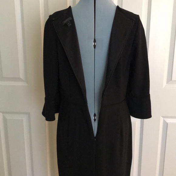 J. Crew Black Long Sleeve Midi Dress Ruffle Cuffs 10 - Picture 7 of 17
